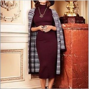 Eva Mendes Purple Turtleneck Sweater Dress